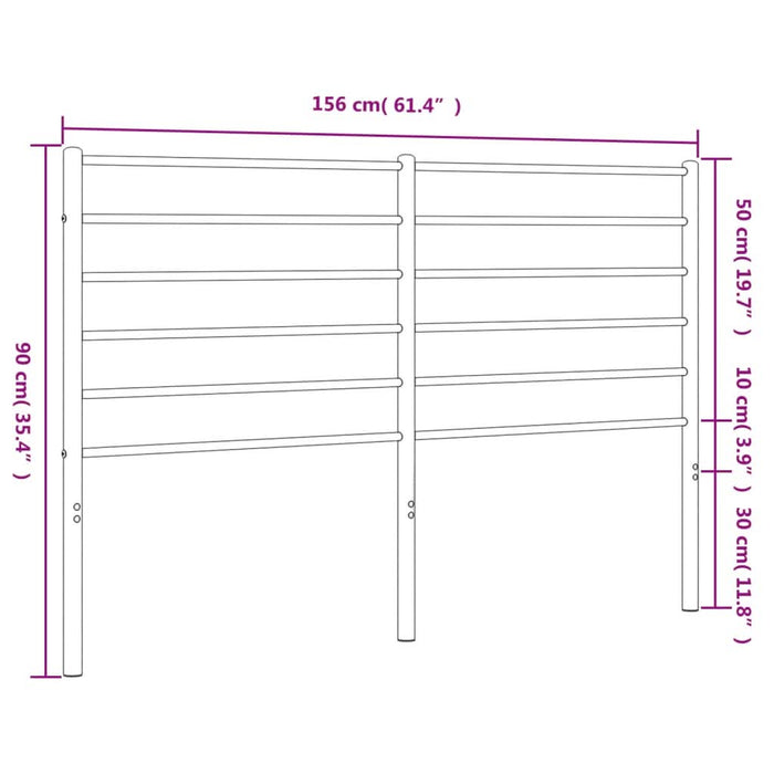 Tăblie de pat metalică, negru, 150 cm - WALTI WALTI