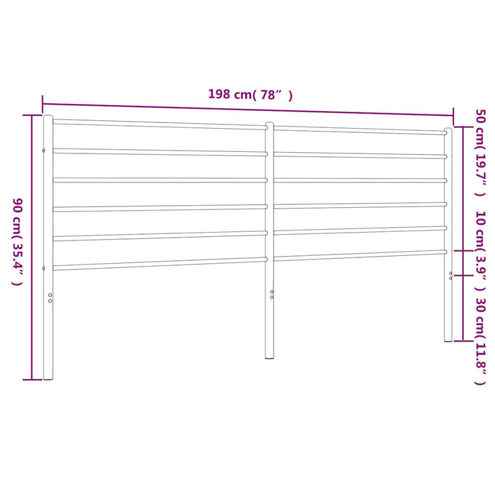 Tăblie de pat de schimb metalică, negru, 193 cm WALTI