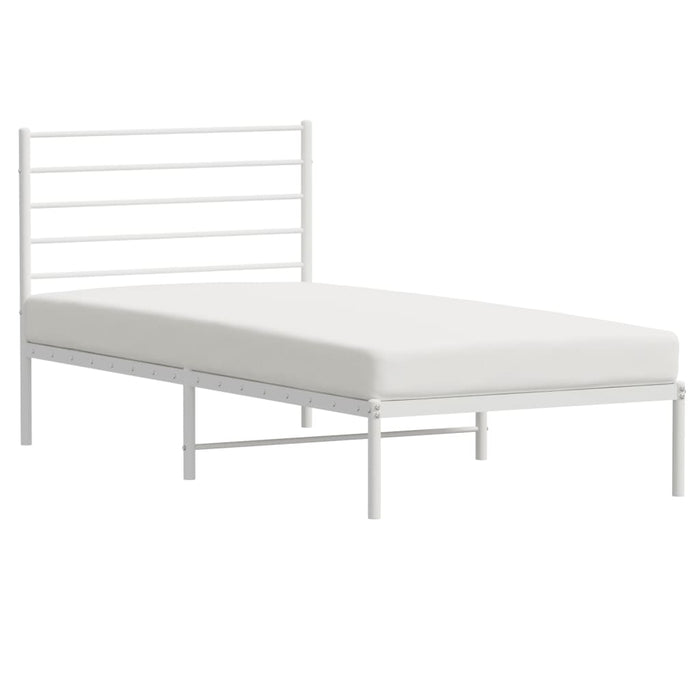 Cadru de pat din metal cu tăblie, alb, 107x203 cm - WALTI WALTI
