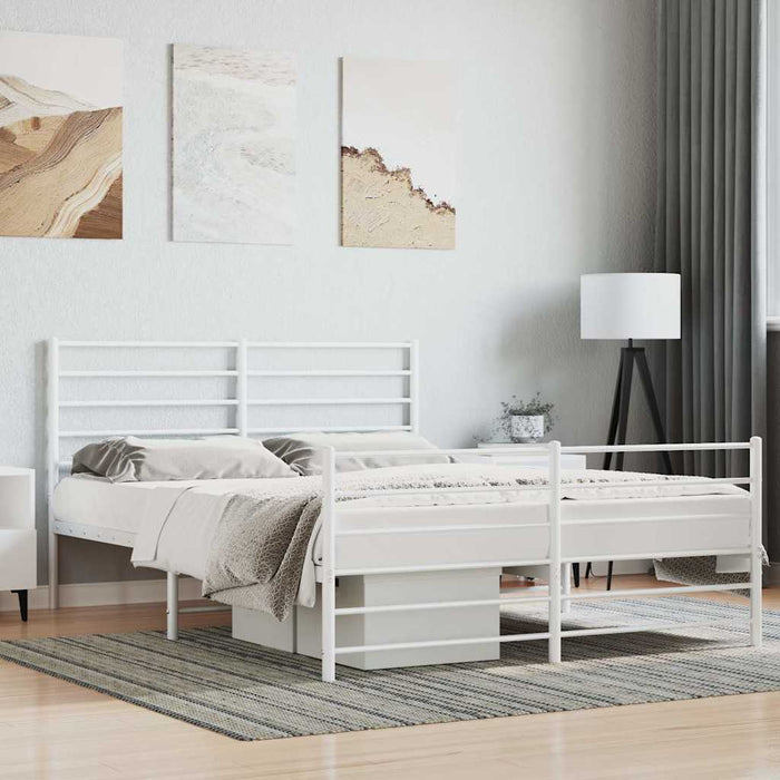 Cadru de pat metalic cu tăblie, alb, 120x190 cm - WALTI WALTI