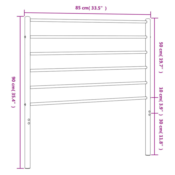 Tăblie de pat de schimb metalică, alb, 80 cm WALTI
