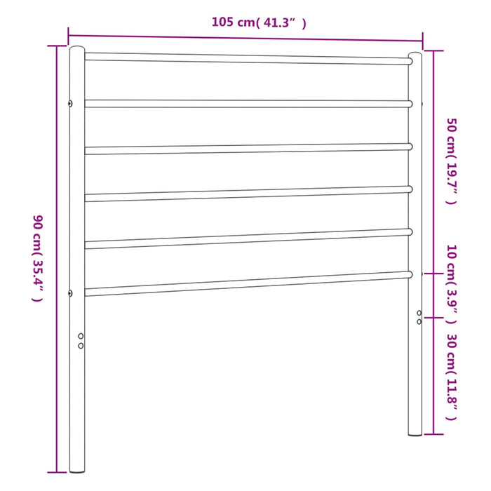 Tăblie de pat metalică, alb, 100 cm - WALTI WALTI