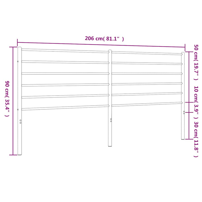 Tăblie de pat de schimb metalică, alb, 200 cm WALTI