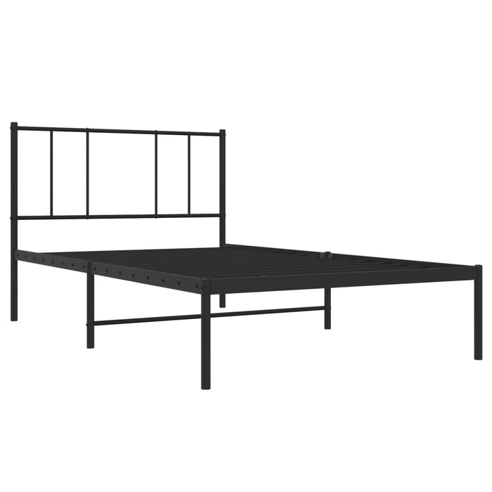 Cadru pat metalic cu tăblie, negru, 90x200 cm - WALTI WALTI