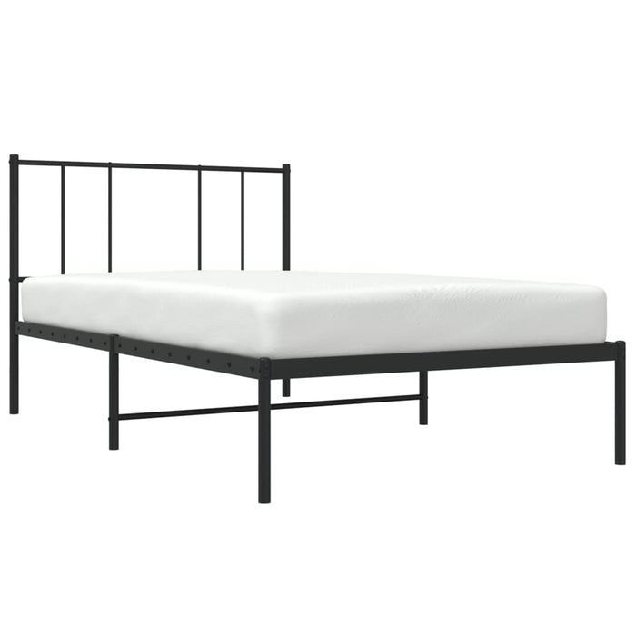 Cadru pat metalic cu tăblie, negru, 90x200 cm - WALTI WALTI