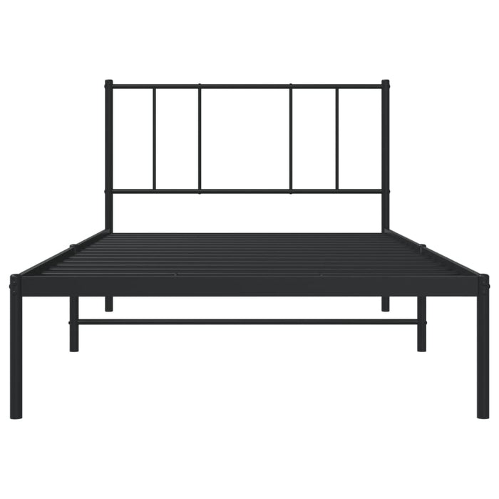 Cadru pat metalic cu tăblie, negru, 90x200 cm - WALTI WALTI