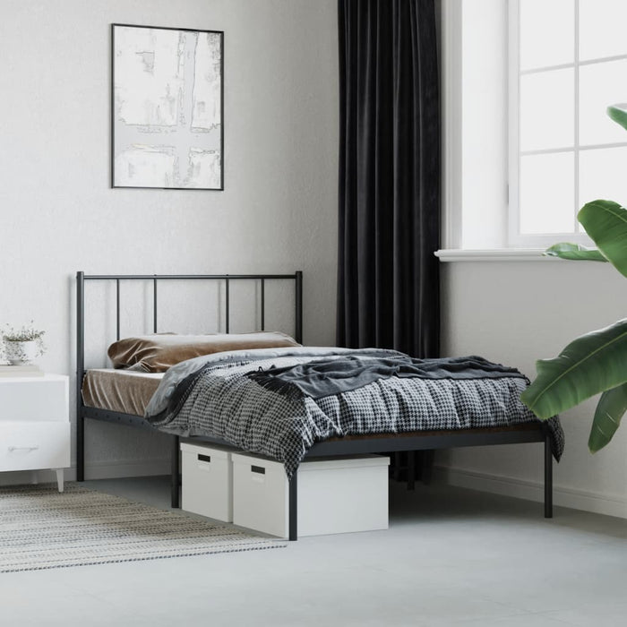 Cadru de pat din metal cu tăblie, negru, 107x203 cm - WALTI WALTI