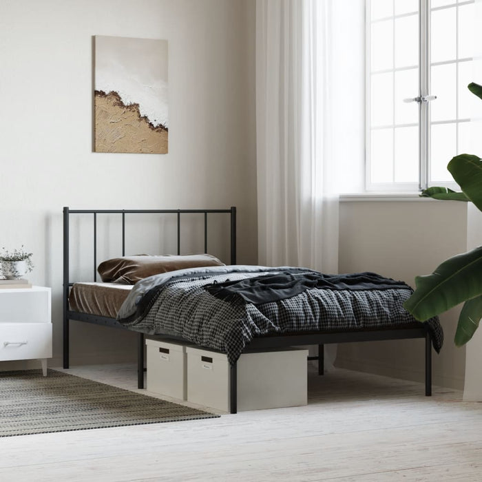Cadru de pat din metal cu tăblie, negru, 107x203 cm - WALTI WALTI