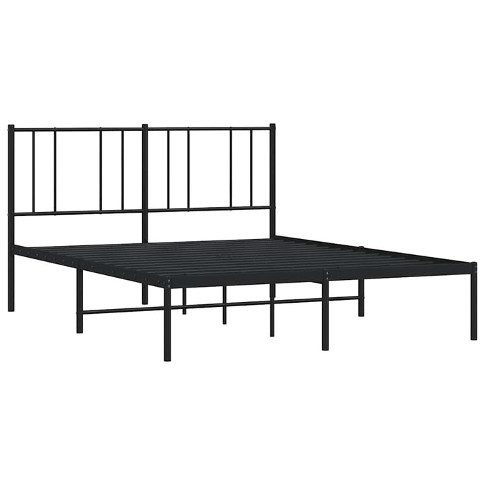 Cadru de pat metalic cu tăblie, negru, 135x190 cm - WALTI WALTI