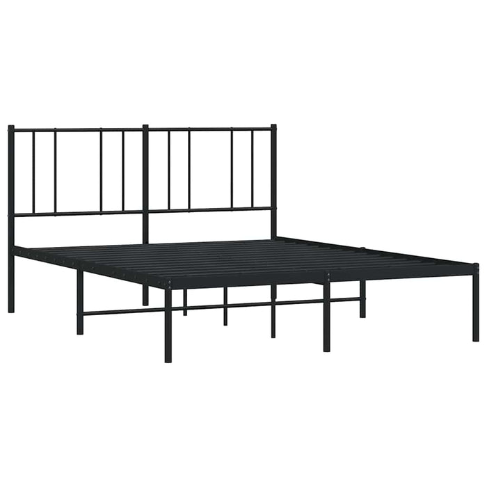Cadru de pat metalic cu tăblie, negru, 140x190 cm - WALTI WALTI