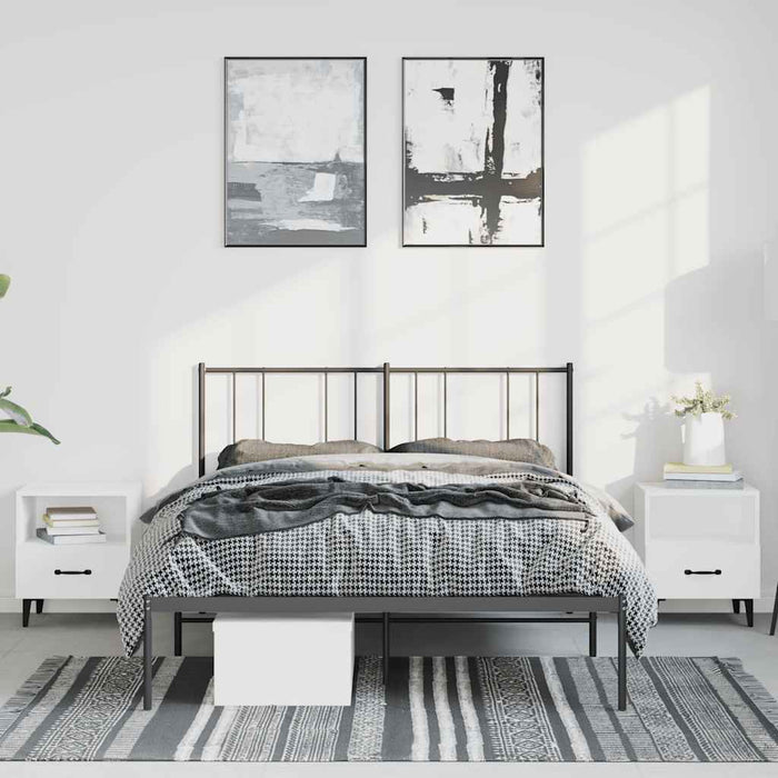 Cadru de pat metalic cu tăblie, negru, 150x200 cm - WALTI WALTI