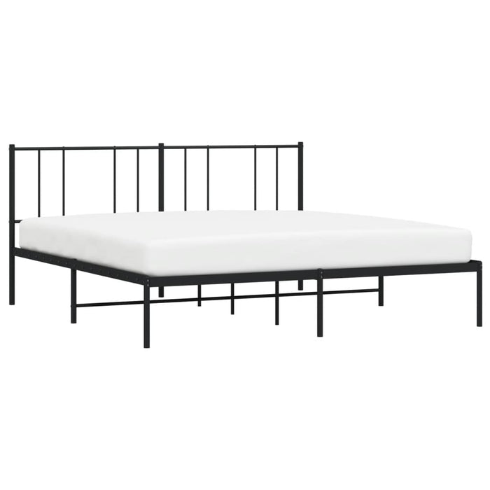 Cadru de pat metalic cu tăblie, negru, 180x200 cm WALTI