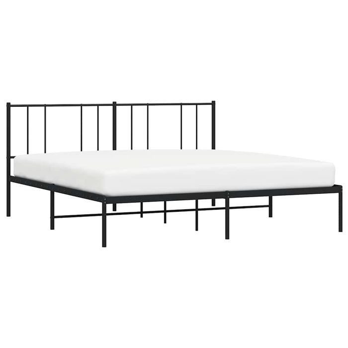 Cadru de pat metalic cu tăblie, negru, 183x213 cm - WALTI WALTI