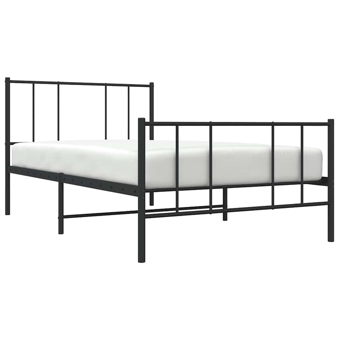 Cadru pat metalic cu tăblii de cap/picioare, negru, 90x190 cm - WALTI WALTI