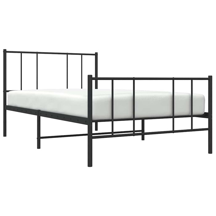 Cadru pat metalic cu tăblii de cap/picioare, negru, 100x190 cm - WALTI WALTI