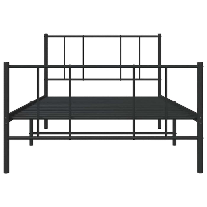 Cadru pat metalic cu tăblii de cap/picioare, negru, 100x190 cm - WALTI WALTI