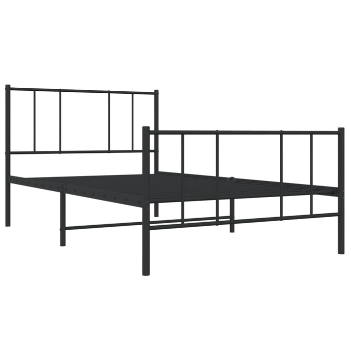 Cadru pat metalic cu tăblii de cap/picioare, negru, 100x200 cm - WALTI WALTI