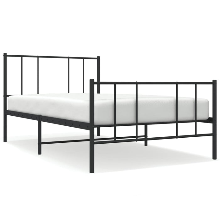 Cadru pat metalic cu tăblii de cap/picioare, negru, 107x203 cm - WALTI WALTI