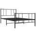 Cadru pat metalic cu tăblii de cap/picioare, negru, 107x203 cm - WALTI WALTI