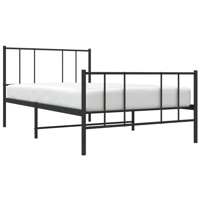Cadru pat metalic cu tăblii de cap/picioare, negru, 107x203 cm - WALTI WALTI