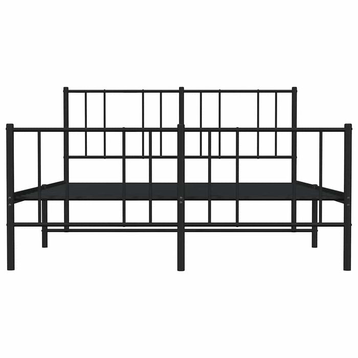 Cadru pat metalic cu tăblie de cap/picioare, negru, 120x200 cm - WALTI WALTI