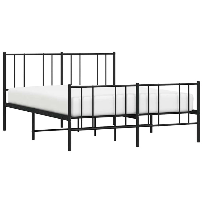 Cadru pat metalic cu tăblie de cap/picioare, negru, 135x190 cm - WALTI WALTI