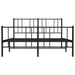Cadru pat metalic cu tăblie de cap/picioare, negru, 135x190 cm - WALTI WALTI