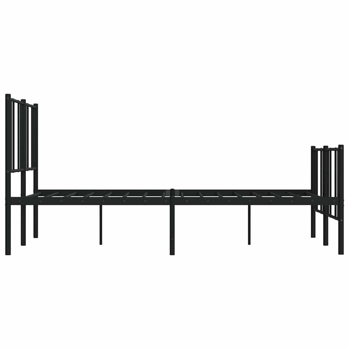 Cadru pat metalic cu tăblie de cap/picioare, negru, 135x190 cm - WALTI WALTI