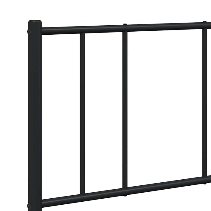 Cadru pat metalic cu tăblie de cap/picioare, negru, 135x190 cm - WALTI WALTI