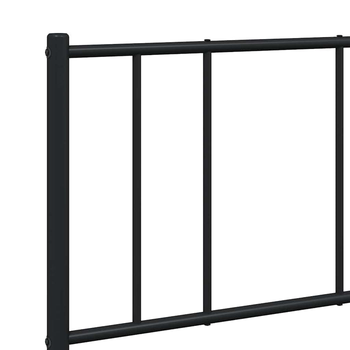 Cadru pat metalic cu tăblie de cap/picioare, negru, 140x190 cm WALTI