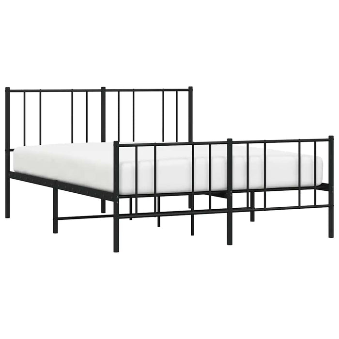 Cadru pat metalic cu tăblie de cap/picioare, negru, 140x200 cm - WALTI WALTI