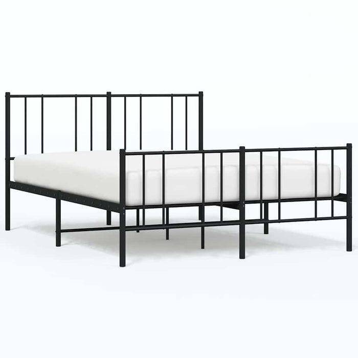 Cadru pat fără saltea, cu tăblie picioare negru 160x200cm metal WALTI