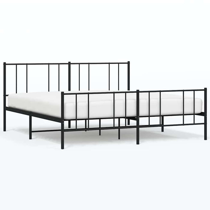 Cadru pat fără saltea, tăblie de picioare negru 180x200cm metal WALTI