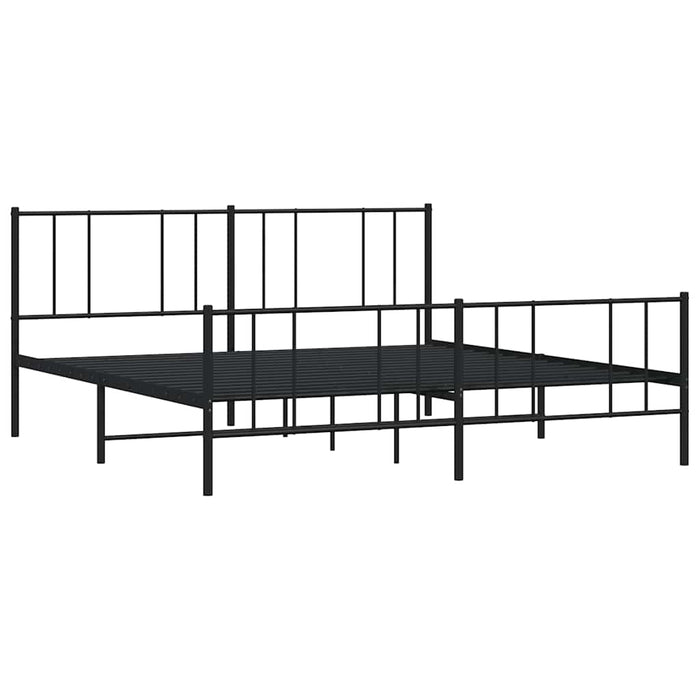 Cadru pat fără saltea, tăblie de picioare negru 180x200cm metal WALTI