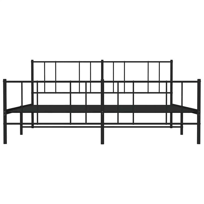 Cadru pat fără saltea, tăblie de picioare negru 180x200cm metal WALTI