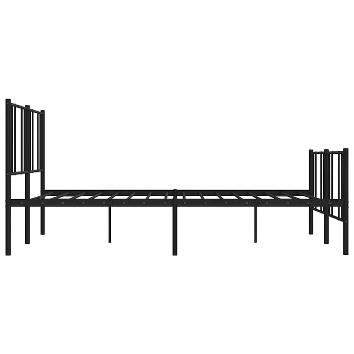 Cadru pat fără saltea, tăblie de picioare negru 180x200cm metal WALTI
