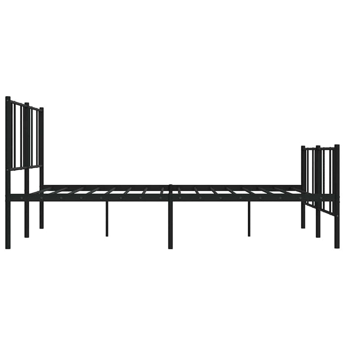 Cadru pat metalic cu tăblii de cap/picioare, negru, 183x213 cm - WALTI WALTI
