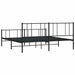 Cadru pat metalic cu tăblii de cap/picioare, negru, 183x213 cm - WALTI WALTI