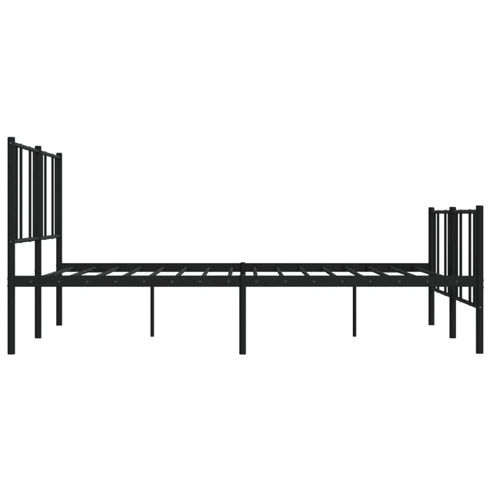Cadru pat metalic cu tăblii de cap/picioare, negru, 200x200 cm - WALTI WALTI