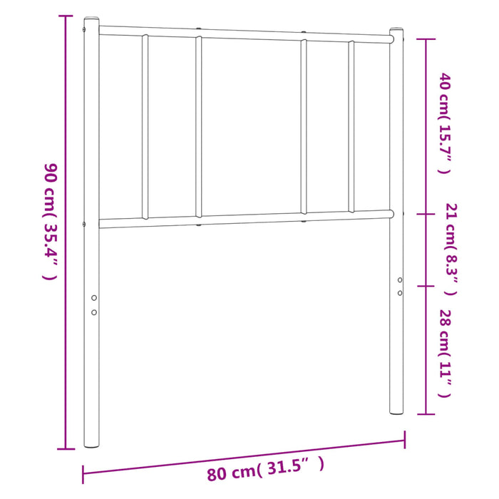 Tăblie de pat metalică, negru, 75 cm - WALTI WALTI