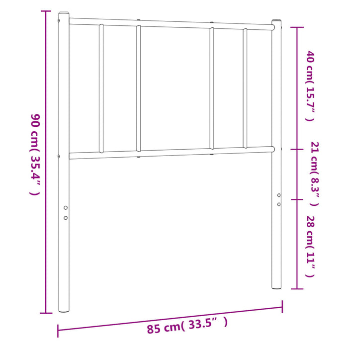 Tăblie de pat de schimb metalică, negru, 80 cm - WALTI WALTI