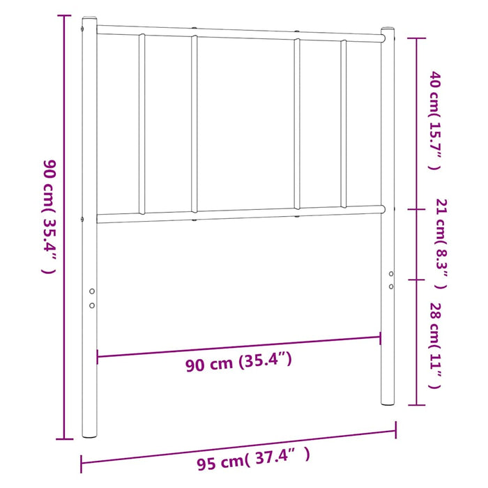 Tăblie de pat de schimb metalică, negru, 90 cm WALTI