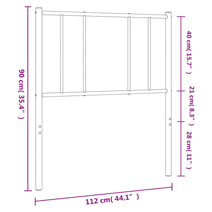 Tăblie de pat de schimb metalică, negru, 107 cm WALTI