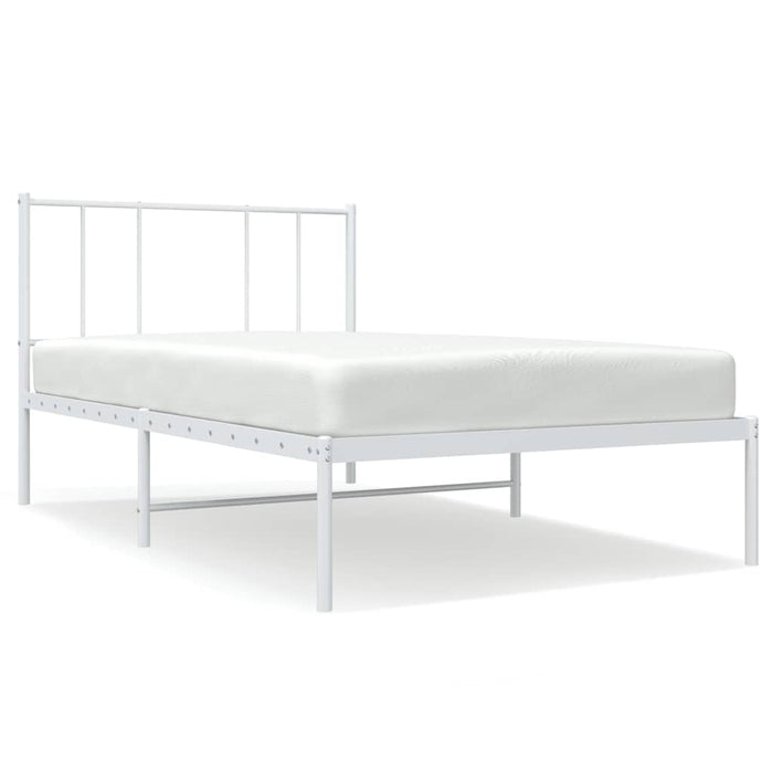 Cadru de pat din metal cu tăblie, alb, 107x203 cm WALTI