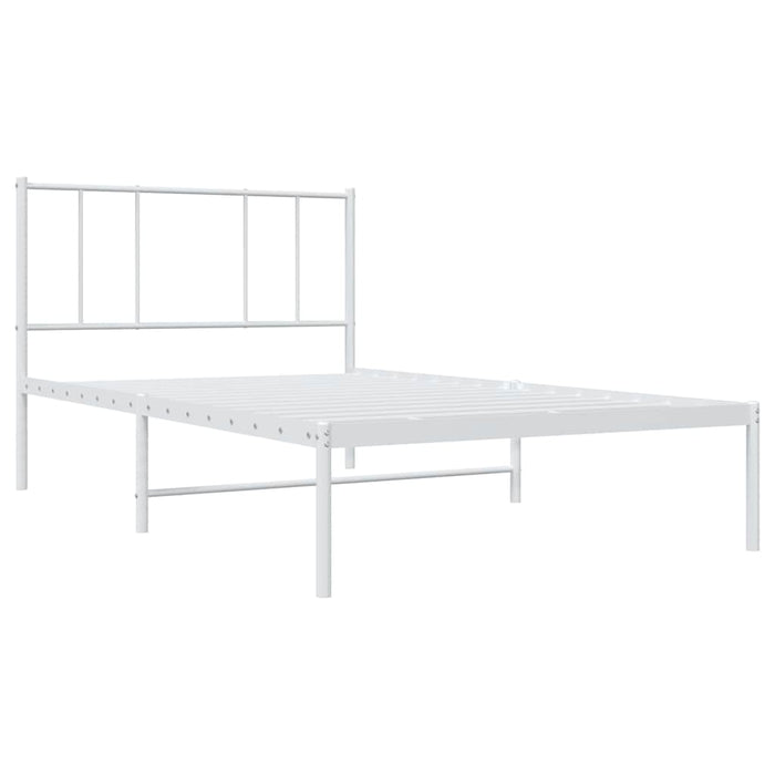 Cadru de pat din metal cu tăblie, alb, 107x203 cm WALTI