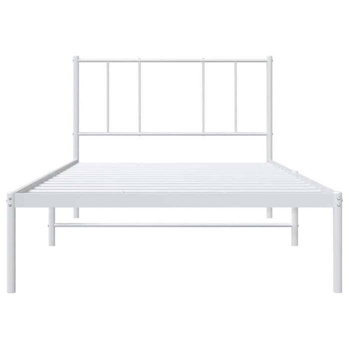 Cadru de pat din metal cu tăblie, alb, 107x203 cm WALTI