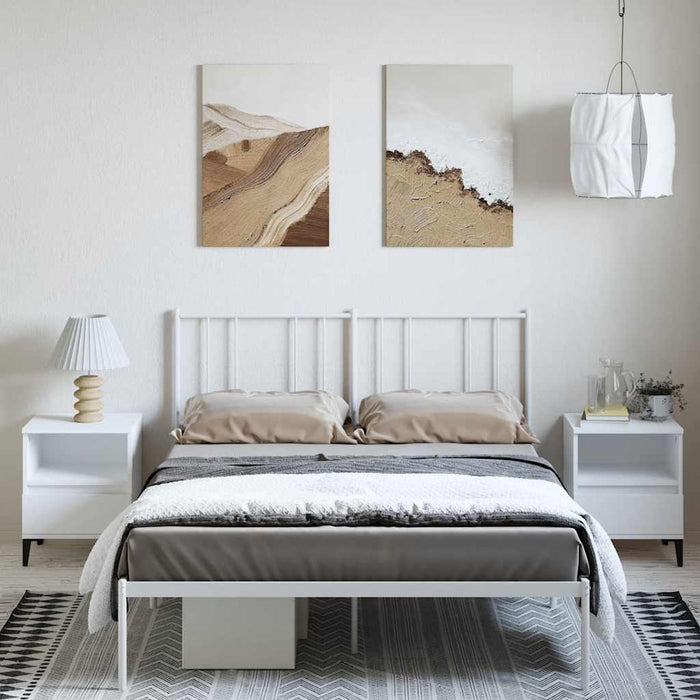 Cadru de pat metalic cu tăblie, alb, 150x200 cm - WALTI WALTI