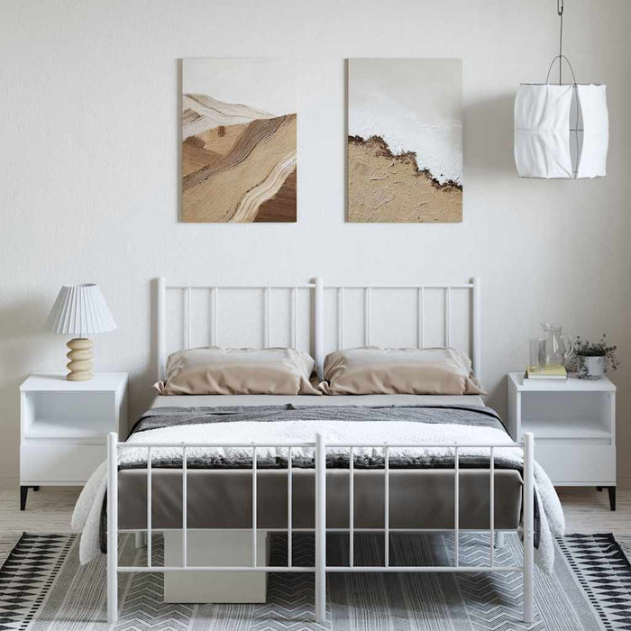 Cadru de pat metalic cu tăblie, alb, 150x200 cm - WALTI WALTI
