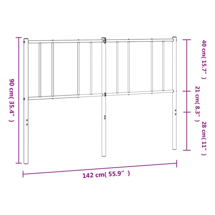 Tăblie de pat metalică, alb, 135 cm - WALTI WALTI