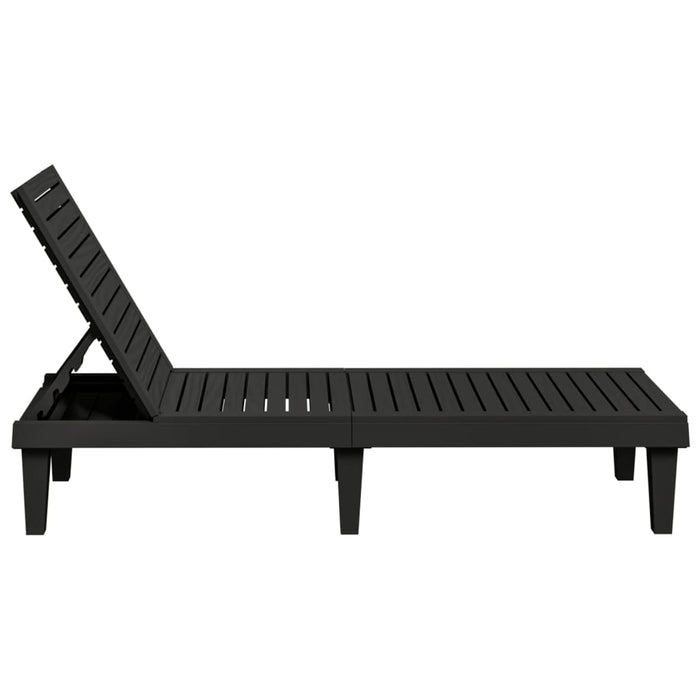 Șezlong, negru, 155x58x83 cm, polipropilenă - WALTI WALTI